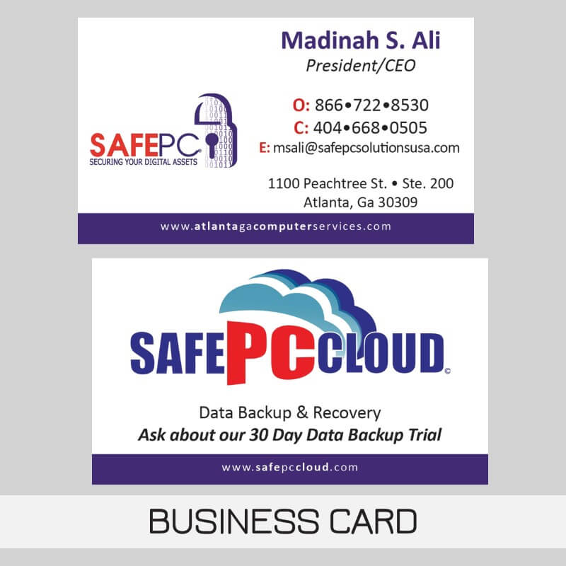 Business card for Safe PC Cloud